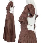 Free People  Feeling Bonita Midi Maxi Dress in Brown Size XS Romantic Dainty Photo 7