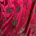 Deep maroon / black beaded Homecoming maxi dress with cross cross back; size 4 Purple Photo 4