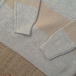 Tuckernuck  Heather Gray Tan Broadway Stripe Sweater Wool Cashmere Blend Size L Photo 2