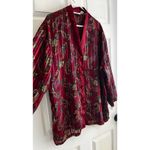 Victoria's Secret VTG  Gold Label L Red Green Roses Sexy Paisley Robe 90's Photo 1