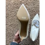 Charles and Keith  Ivory Cream Classic Neutral Leather Heels Womens 38 US Womens 8 Photo 13