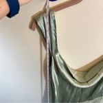 For Love & Lemons  Sawyer Satin Maxi Dress Desert Sage Green Small NWT Photo 13