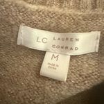 LC Lauren Conrad Lauren Conrad Pink Beige Heart Sweater Metallic Shimmer Tunic Medium Pullover Photo 5