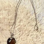 Semi Precious Custom Sterling Silver 925 Smoky Quartz Necklace Heart Gem Italy Brown Photo 0
