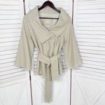 Magaschoni Open Shawl Collar Wrap Bell Sleeve Blazer Jacket Cream Tan 12 Photo 8