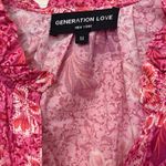 Generation Love 100% Cotton Pink Floral Ruffle Mini Dress Size Medium Photo 3