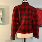 Liz Sport  Red Brown Equestrian Plaid Lined Wool Blend Riding Jacket Blazer 4 S Photo 4