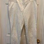 Loft Julie Skinny Pants Textured Jacquard White Cropped Women Size 14 Bridal Photo 0