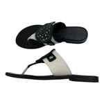 Brighton  Alexa Leather Black/White Slip On Sandals Women Size 8.5 Photo 6