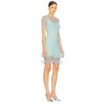 SIMKHAI Jett Short Sleeve Mini Dress in Seafoam Small New Womens Sheath Ruffle Blue Photo 2