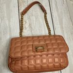 Antonio Melani Quilted Salmon Pink Shoulder Bag Gold Hardware Chain Strap Classy Photo 8