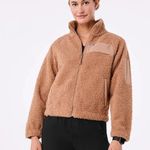 FIGS On-Shift High Pile Fleece Bomber Jacket in Macchiato, Size X-Small Photo 0