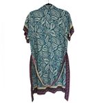 Loft NWT  Palm Collared Tie Waist Mini Dress in Grotto Teal - Size 4 Photo 3