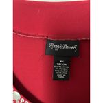 Maggie Barnes  Red Knit Top 4x Embellished Silver Neckline Photo 4