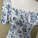 SheIn On / Off Shoulder Corset Top Blue & White Floral Maxi Dress - size XS Photo 4
