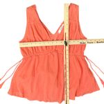 Joie  Orange Lytle Sleeveless Drawstring Tassel 100% Cotton Gauze Tank Top size S Photo 2
