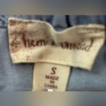 Hem & Thread  S Chambray Raw Hem Pocketed Peasant Dress Photo 6