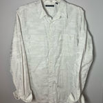 Theory  Brushed Camo Pattern White Casual Button Down Cotton Double Pocket Size M Photo 0