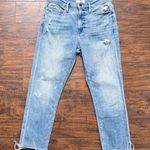 frame denim FRAME • Le Beau Crop jeans distressed straight leg Walden Rock tomboy raw hem Photo 0