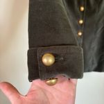 Drew ‎ women’s small olive green gold button Velvet Mock Neck Military Jacket Photo 2