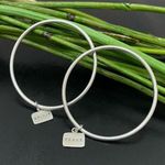 Sterling Silver GK Designs  Peace & Spirit Tag Charm Bangle Bracelets Photo 0