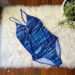 Champion One Piece Swimsuit Blue NWOT white mesh Photo 0