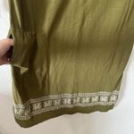 Garnet Hill  Embroidered‎ Boatneck Knit Dress Size Medium Olive Green 3/4 Sleeve Photo 2