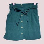 NWT Paperbag High Waist Button Front Corduroy Mini Skirt with Belt Photo 1