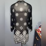 a.n.a  Black Sheer Cover-Up with White Floral Design dress beach pool size Large Photo 1