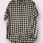 Madewell Black and White Buffalo Plaid Oversized Button Up Top XS Photo 0