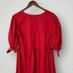 s’edge Red Cotton Puff Sleeve Babydoll Dress‎ Small Photo 5