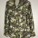 Time And Tru Womens Camo Snap Button Up Shirt Long Sleeve Size Large NWOT Green Photo 0