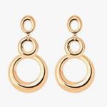 Fashion Gold Plated Chain Round Hoop Statement Dangle Earrings. NWT Photo 0
