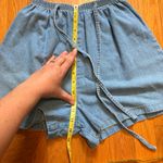 Vintage Blue Brand Women’s Size Medium Denim Tie Elastic High Waist Shorts 90s Photo 2