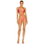 JADE SWIM Livi Bikini Top in Coral Sheen XSmall New Womens Swimsuit Pink Size XS Photo 3