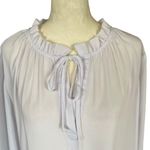 Counterparts women's size XL long sleeve white blouse ruffle neckline front tie Photo 4