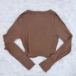 Aerie  Brown Ruched Crop Top Photo 1