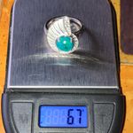 Natural Chrysocolla Sterling Silver Seashell Ring Size 9 Photo 8