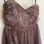 Alfred Angelo strapless formal dress brown lace women’s size 12 prom dance Y2K Photo 1