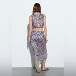 ZARA Metallic Multicolored Luxury Sequin High Waisted Skirt Scalloped Hem Sz S Photo 4