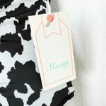 Maaji  Womens Swimsuit Sz M Black White‎ Reversible One Piece Cow Print Western Photo 4