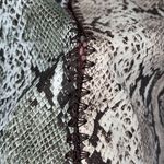 Etcetera  Snake Print Mini Pencil Skirt Faux Leather Lined Size 4‎ Tan Sage Green Photo 3