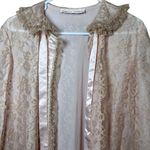 VTG Odette Barsa Peignoir Housecoat Dressing Gown 60s Pink Ivory Lace Pocket O/S Size undefined Photo 12