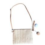Bride Woven and Pearl Crossbody Purse White Photo 3
