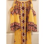 Tribal Print Kimono Tunic Dress Yellow Photo 4