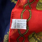 Marshalls Vintage Long Rectangle Purse Hair Scarf 54 x 11 Red Striped Tassels Italy Photo 3