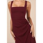 Lulus  NWT glamorous disposition burgundy ruched maxi dress small Photo 13