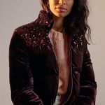 Anthropologie NWT Velvet Puffer Jacket Photo 0