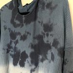 T Party Fashion T Party Navy Blue Tie Dye Waffle Knit Hooded Hoodie Sweater Photo 6