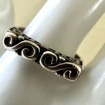 Sterling Silver Filigree Flat Top Band vintage Ring 925 Photo 8
